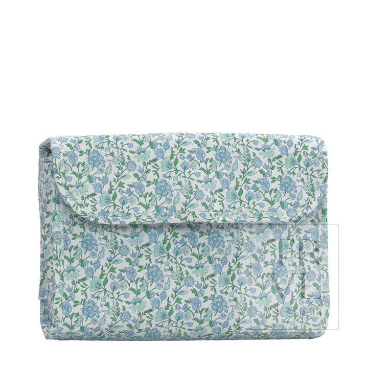 LUXE Hanging Toiletry HAMPTONS FLORAL with Chambray Pinstripe Liner - Cosmetic &amp; Toiletry Bags