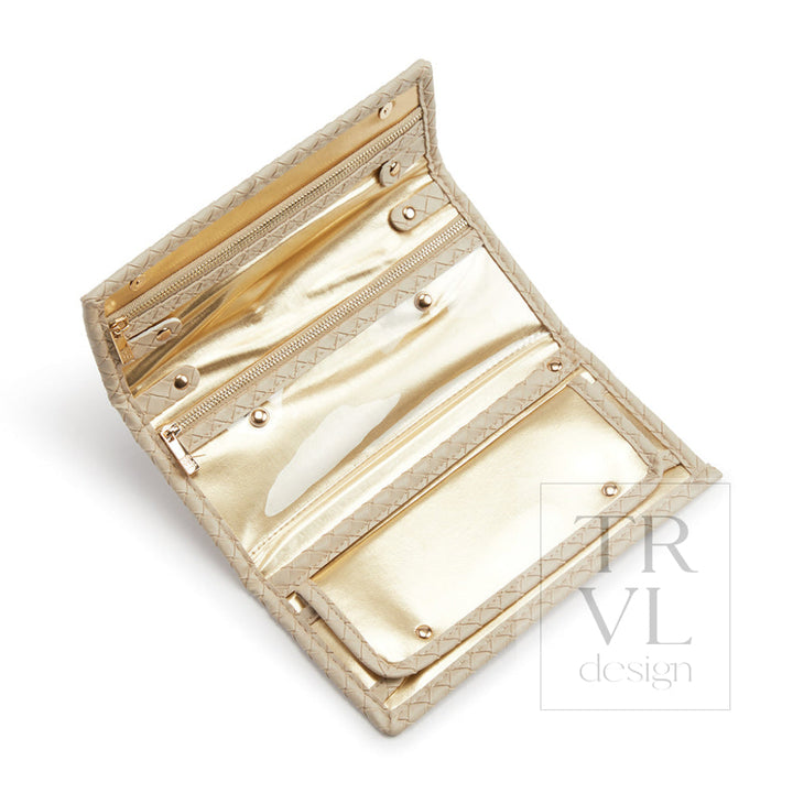 Jewelry Case - Jewelry Wallet - Woven Bisque