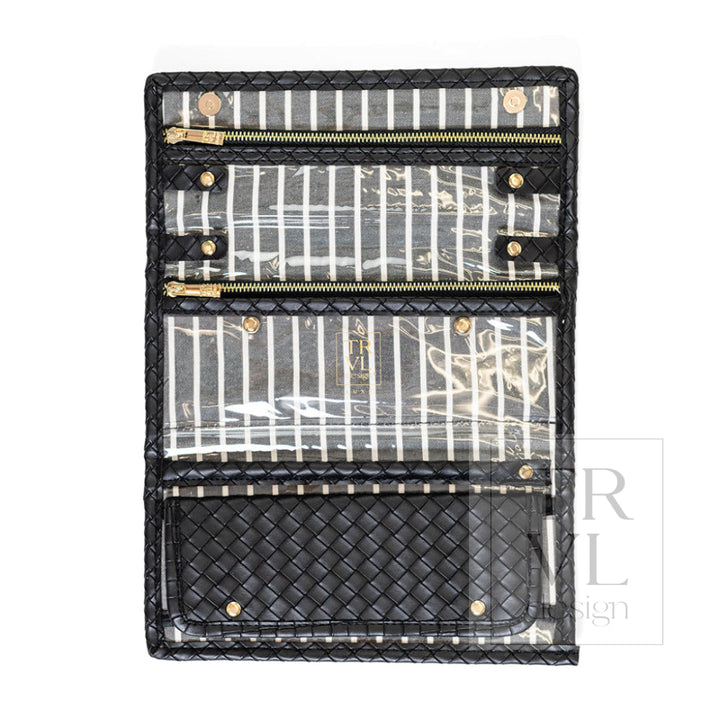 LUXE JEWELRY WALLET - WOVEN JET - Jewelry Holders
