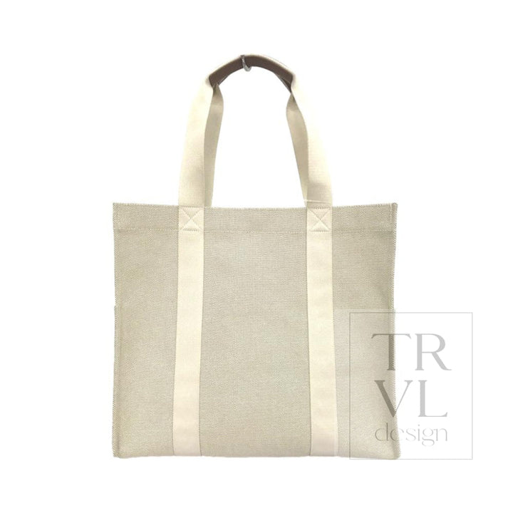 Luxe Linen Xl Runaround Tote - Sand-Coco *New! In Stock Sand-Coco
