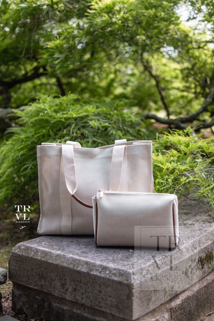 Luxe Linen Xl Runaround Tote - Sand-Coco *New! In Stock