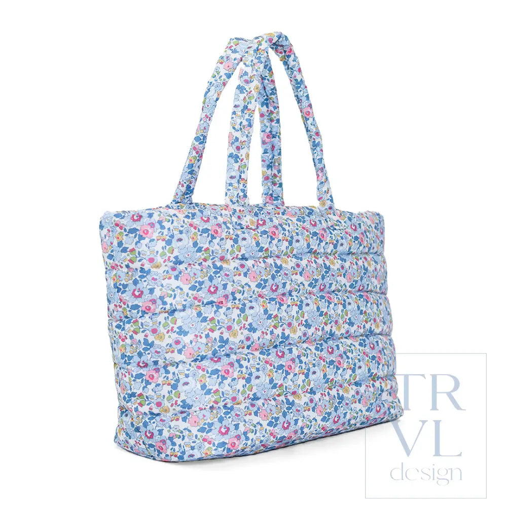 Luxe Puffer Tote Bag - Bridgehampton Floral - Tote Bags