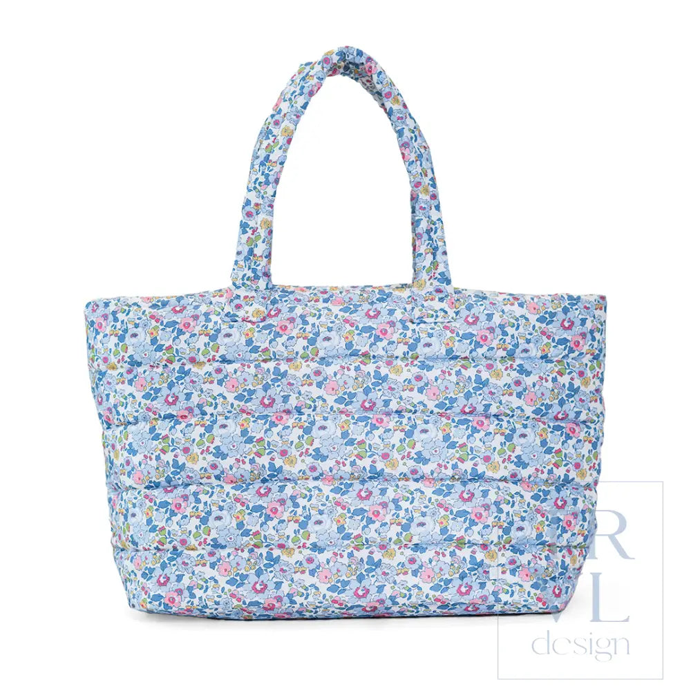 Luxe Puffer Tote Bag - Bridgehampton Floral - Tote Bags