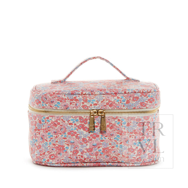 Luxe Marseille Train 2 - Cosmetic Bag With Pink Pinstripe Liner *New!