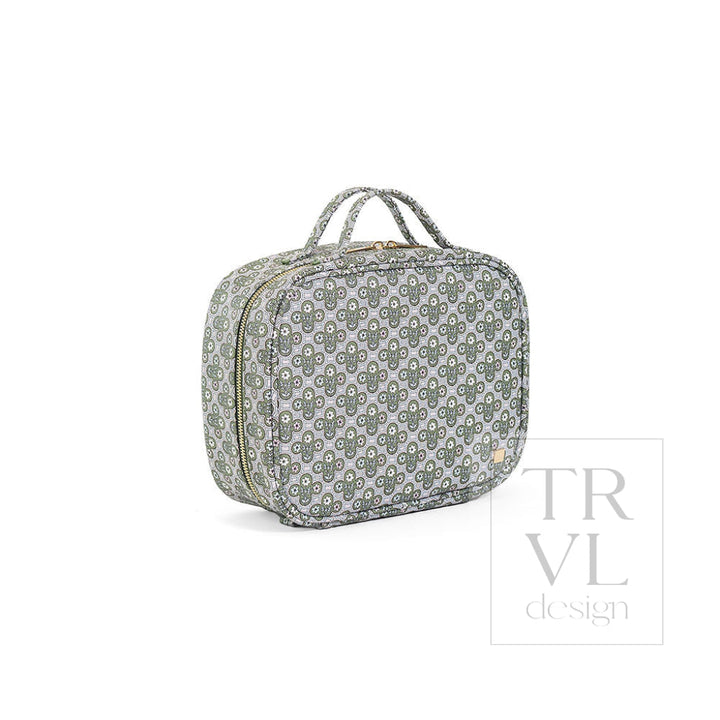 LUXE TRVL 2 Cosmetic Toiletry Case - SURREY with Green Pinstripe Liner - Cosmetic &amp; Toiletry Bags