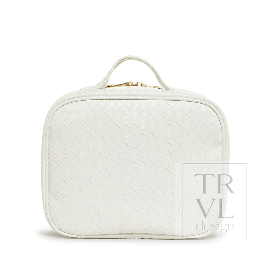 LUXE TRVL 2 Cosmetic Toiletry Case - WOVEN BRIDAL WHITE - Cosmetic & Toiletry Bags
