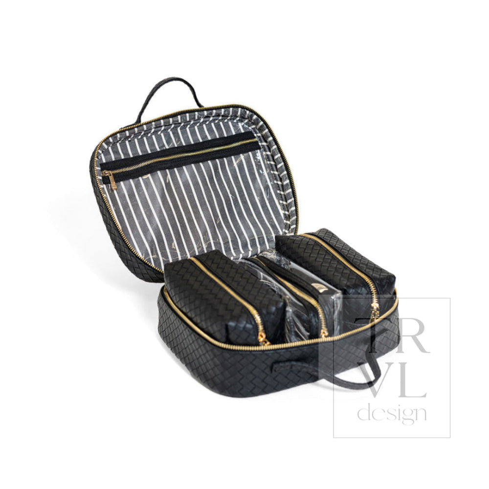 LUXE TRVL2 Cosmetic Toiletry Case - WOVEN JET - Cosmetic & Toiletry Bags