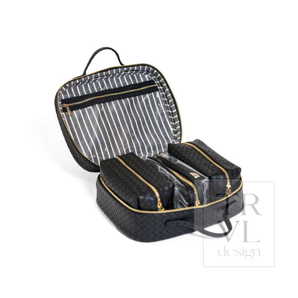 LUXE TRVL2 Cosmetic Toiletry Case - WOVEN JET - Cosmetic &amp; Toiletry Bags