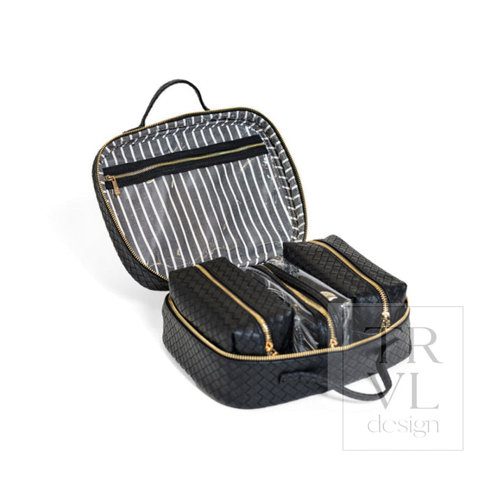 LUXE TRVL2 Cosmetic Toiletry Case - WOVEN JET - Cosmetic &amp; Toiletry Bags