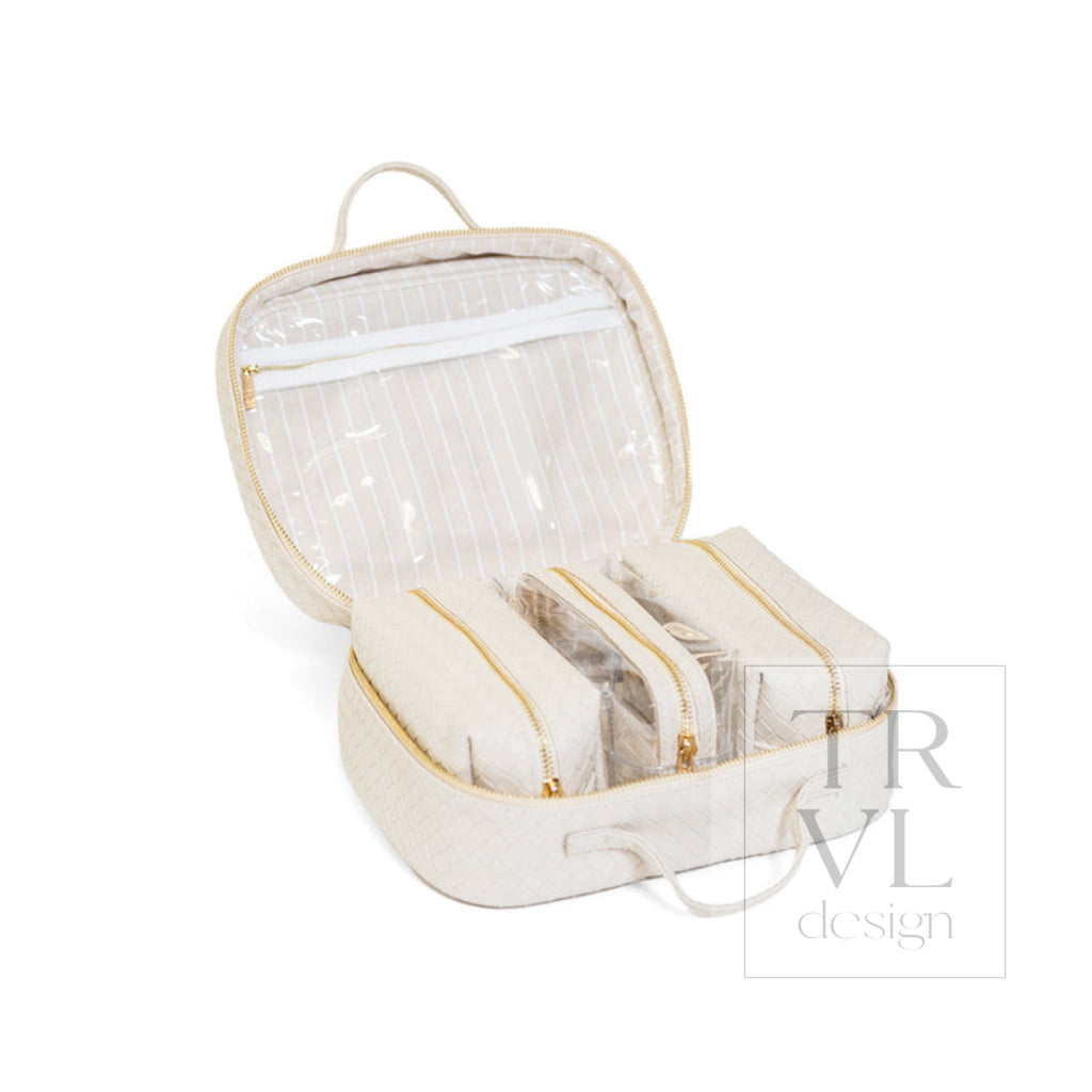 LUXE TRVL2 Cosmetic Toiletry Case - WOVEN SAND - Cosmetic &amp; Toiletry Bags