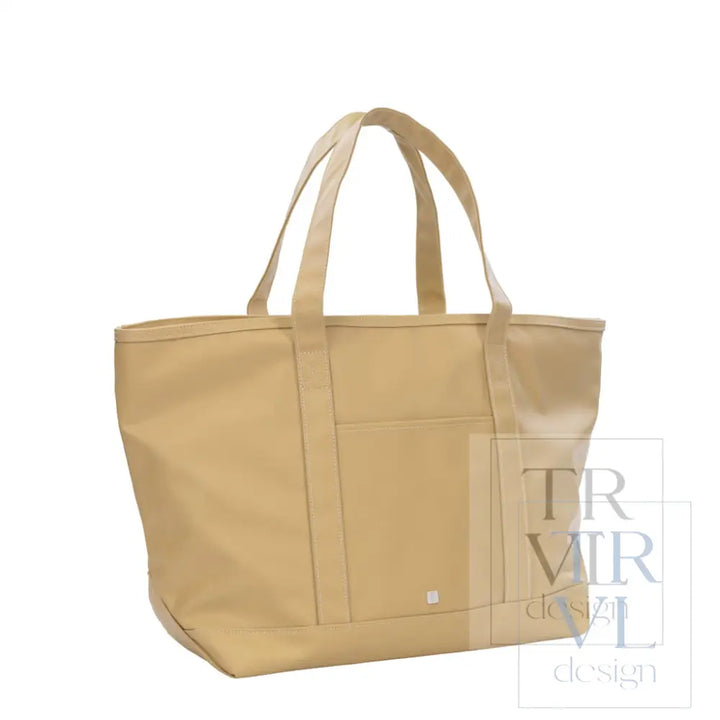 MAXI TOTE - COATED CANVAS Large KHAKI - Tote Bags