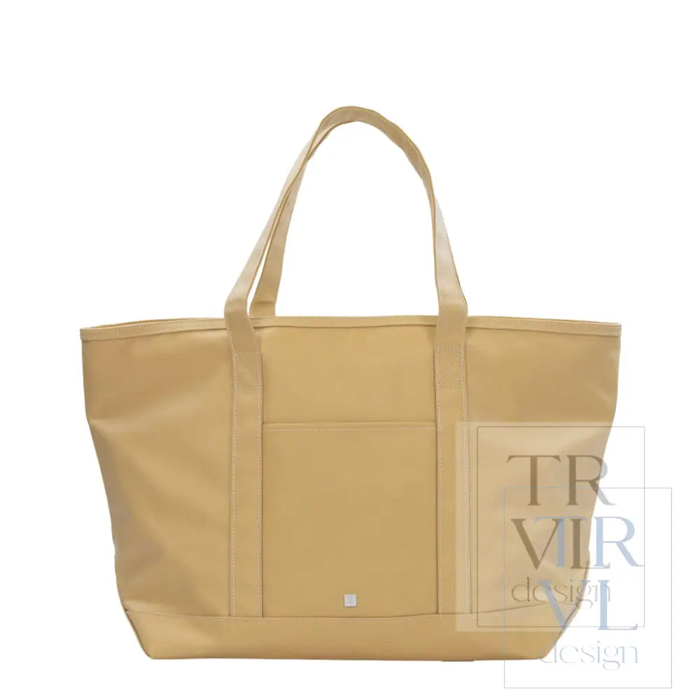 MAXI TOTE - COATED CANVAS Large KHAKI - Tote Bags