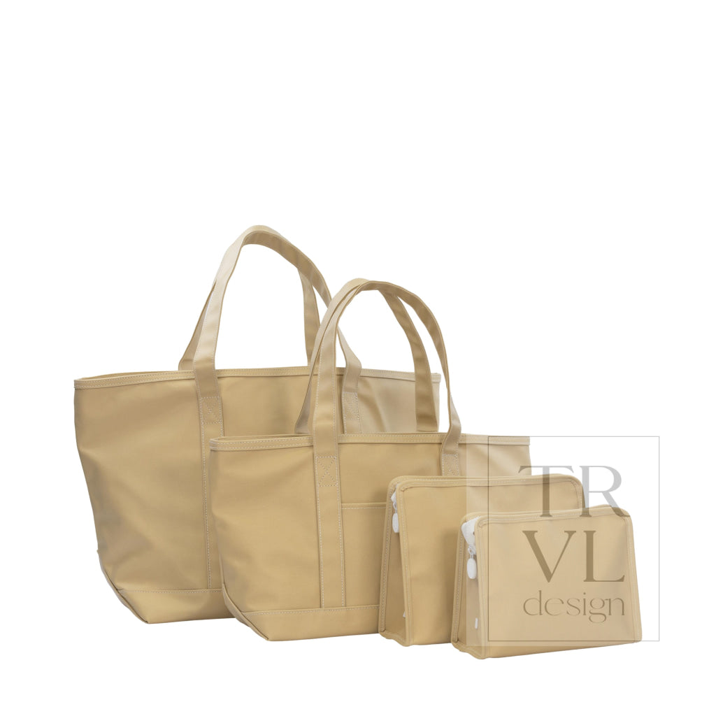 MAXI TOTE - COATED CANVAS Large KHAKI - Tote Bags