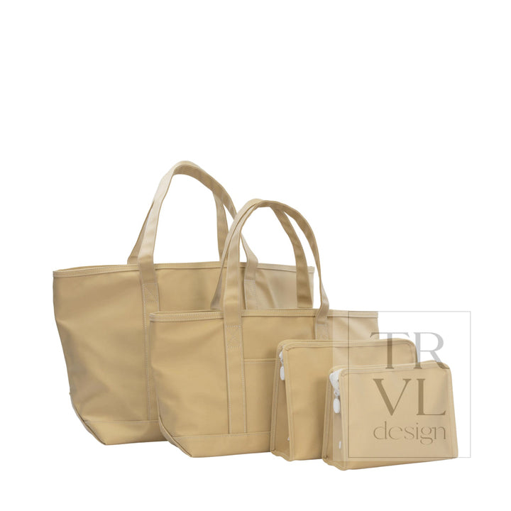 MAXI TOTE - COATED CANVAS Large KHAKI - Tote Bags