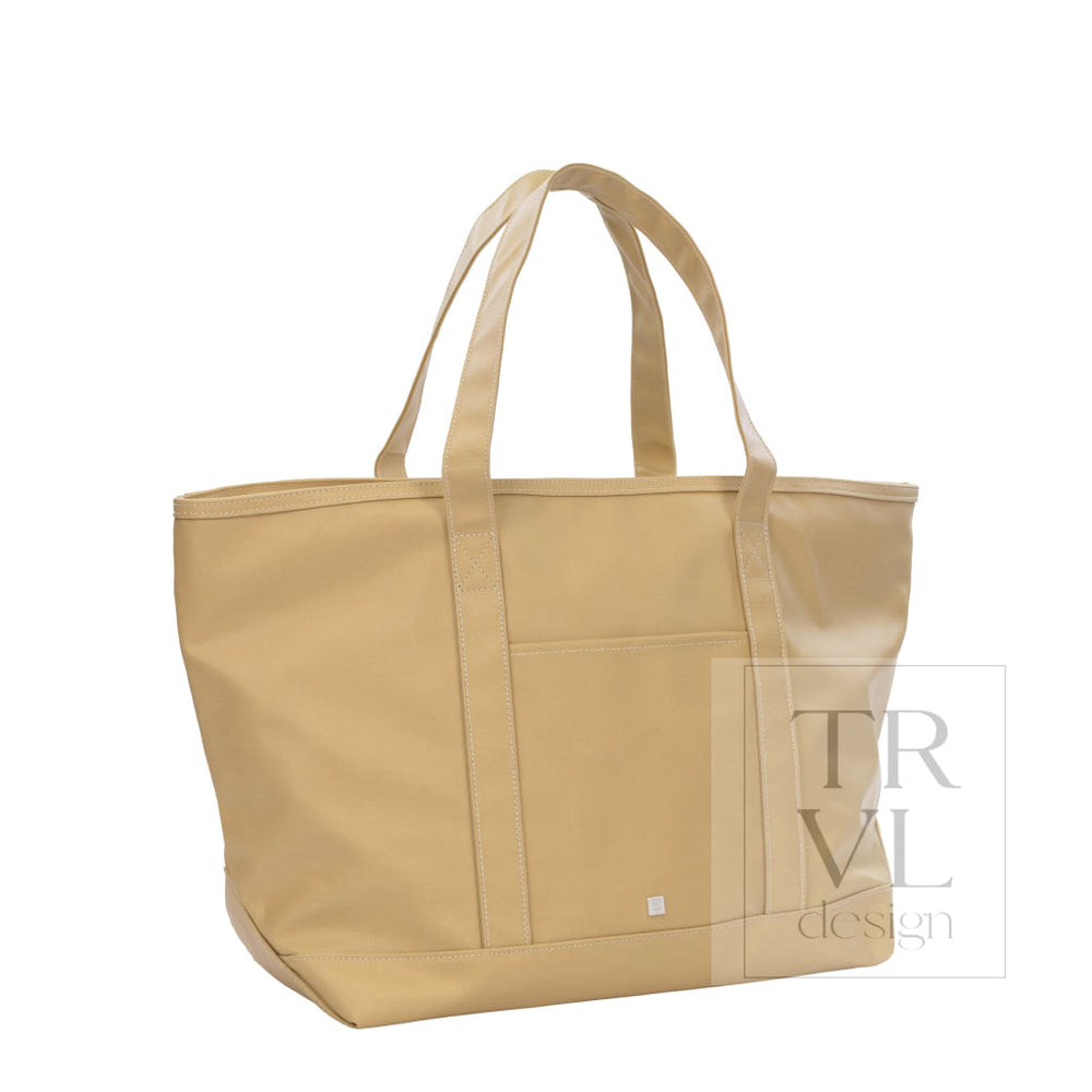 MAXI TOTE - COATED CANVAS Large KHAKI - Tote Bags