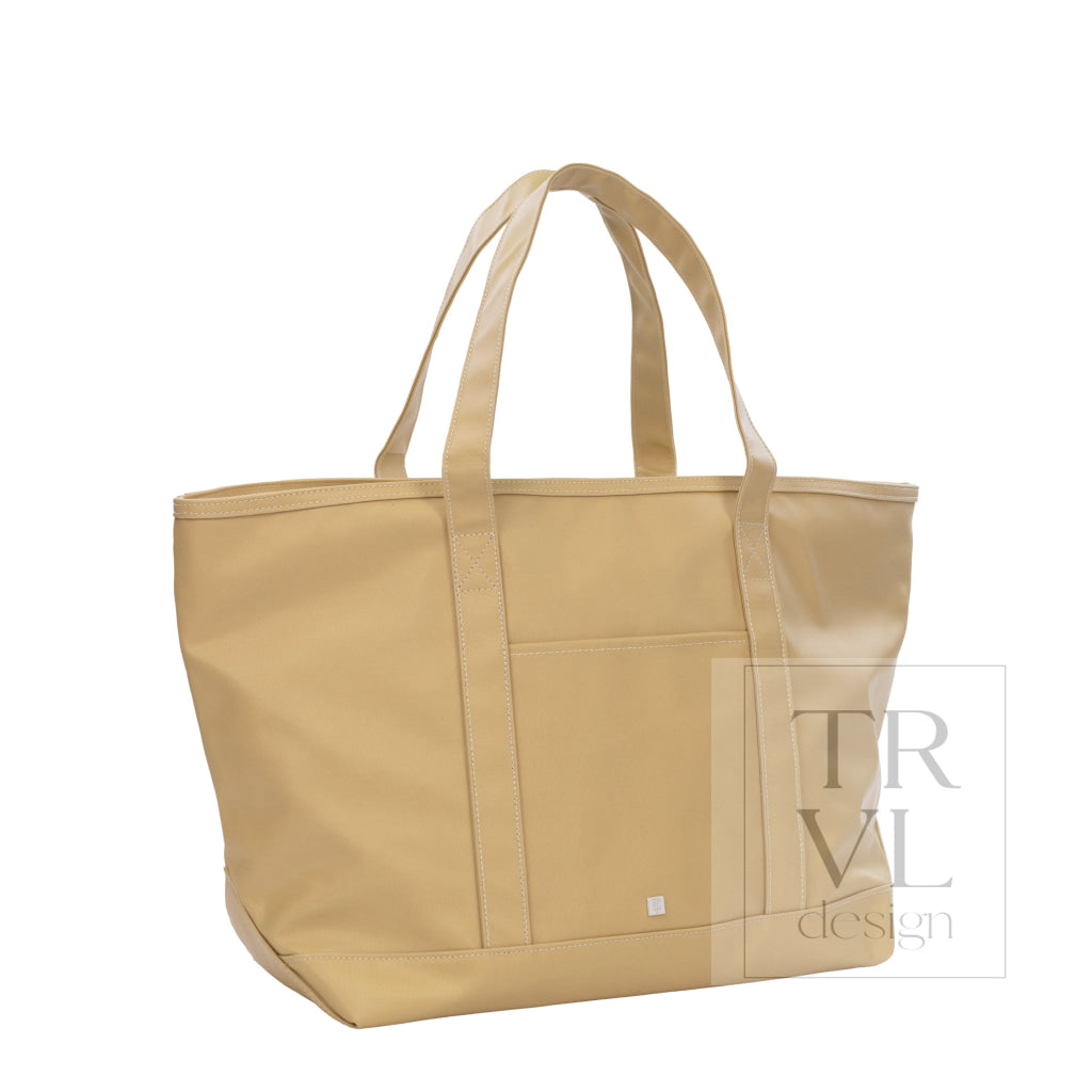 MAXI TOTE - COATED CANVAS Large KHAKI - Tote Bags
