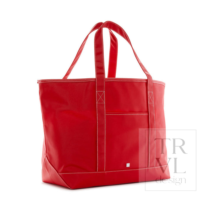 Maxi Tote - Coated Canvas Large Red *New!