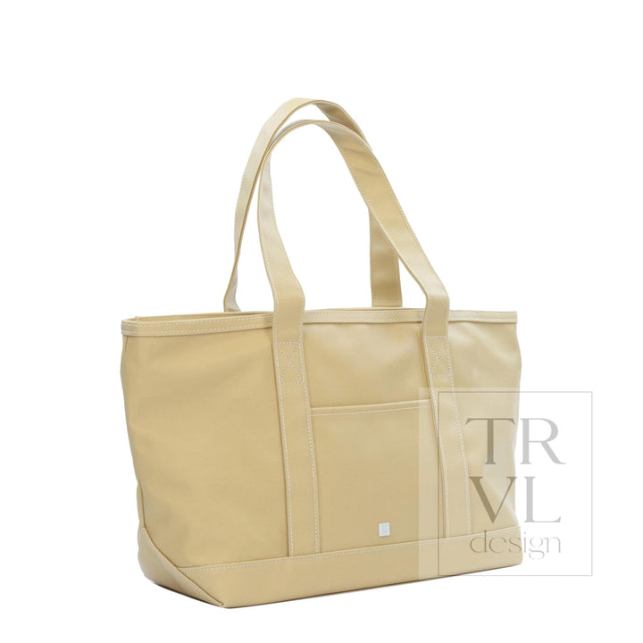 MEDIUM TOTE - COATED CANVAS KHAKI - Tote Bags