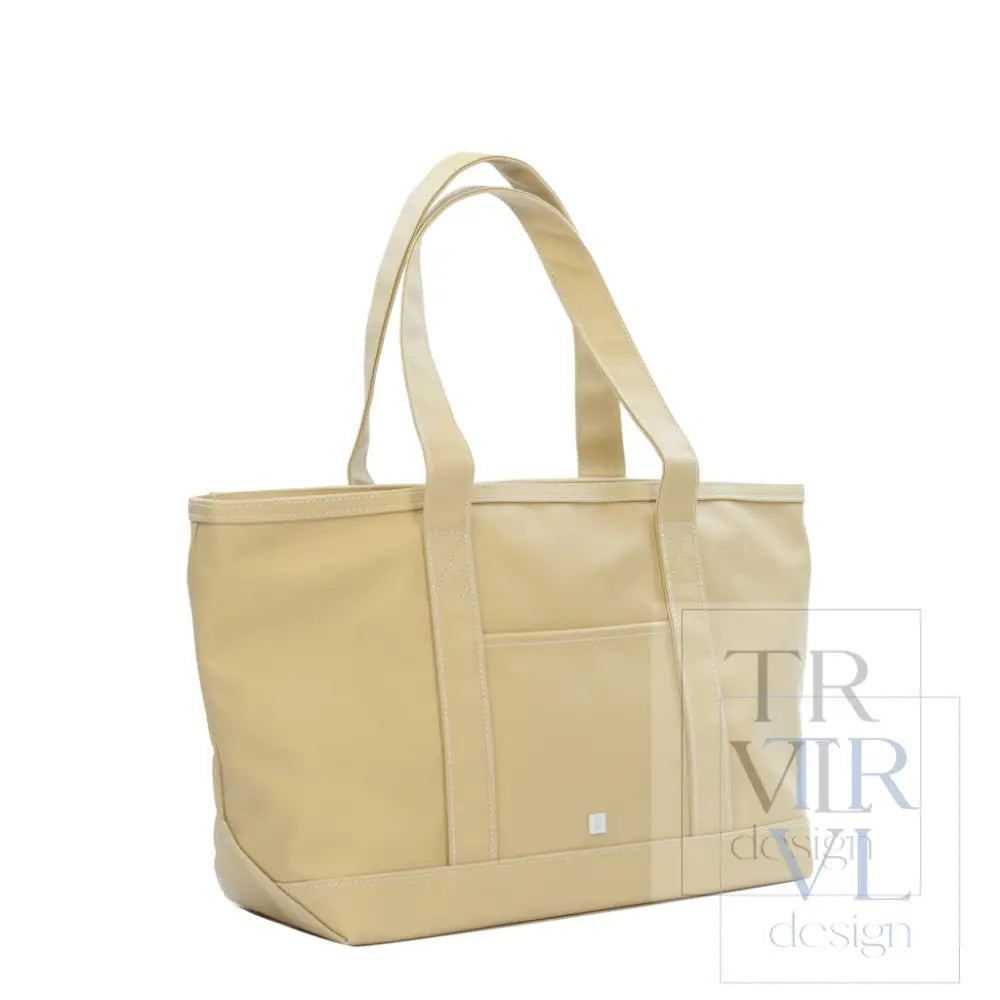 MEDIUM TOTE - COATED CANVAS KHAKI - Tote Bags