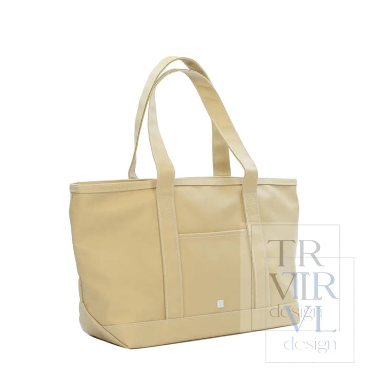 MEDIUM TOTE - COATED CANVAS KHAKI - Tote Bags