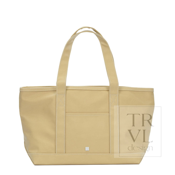 MEDIUM TOTE - COATED CANVAS KHAKI - Tote Bags