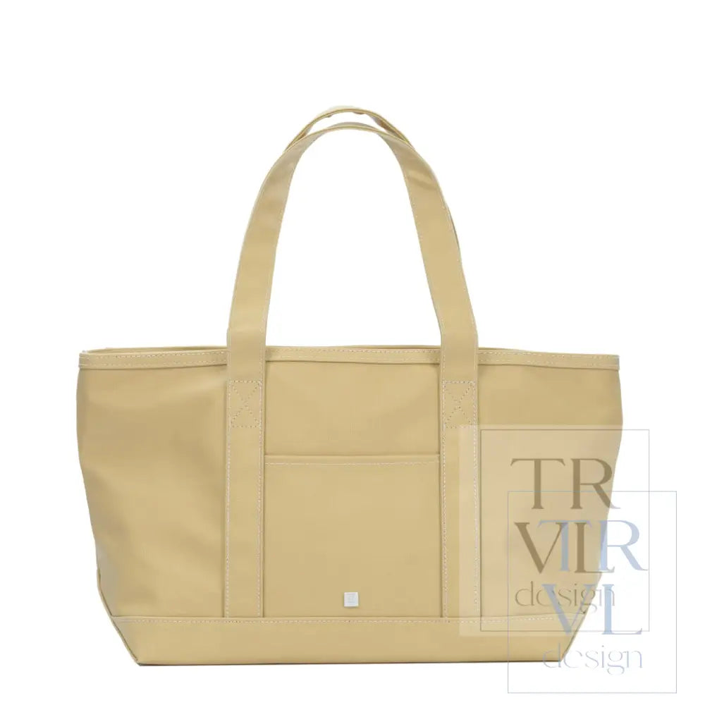 MEDIUM TOTE - COATED CANVAS KHAKI - Tote Bags