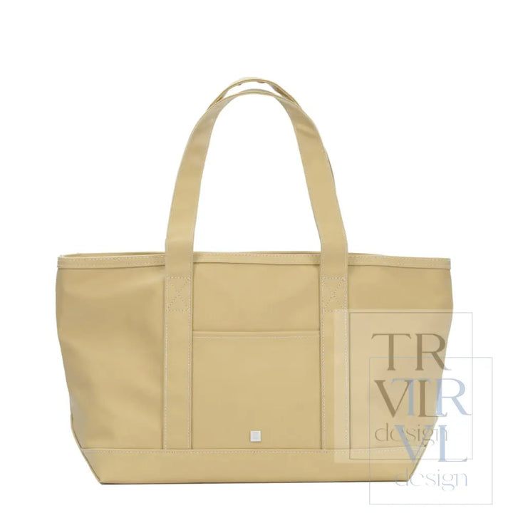 MEDIUM TOTE - COATED CANVAS KHAKI - Tote Bags
