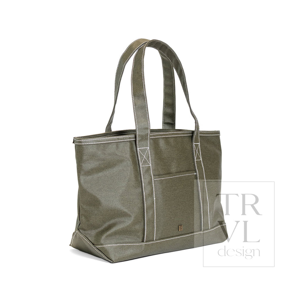 MEDIUM TOTE - COATED CANVAS OLIVE - Tote Bags