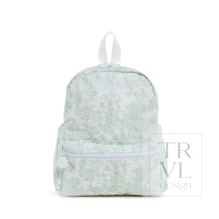 Mini Backer - Bunny Toile Green Backpack Backpacks