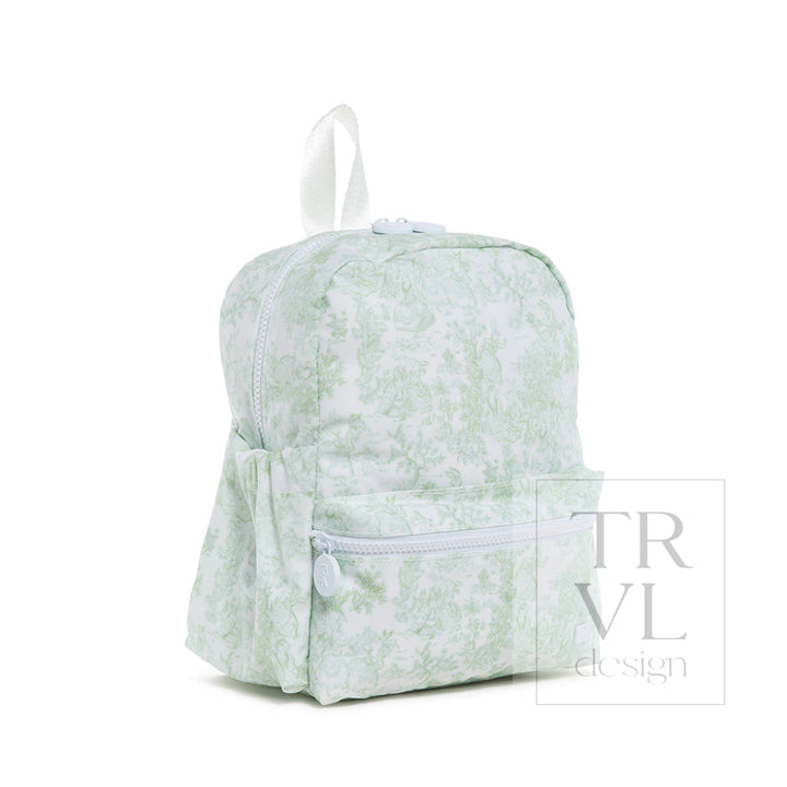 Mini Backer - Bunny Toile Green Backpack Backpacks