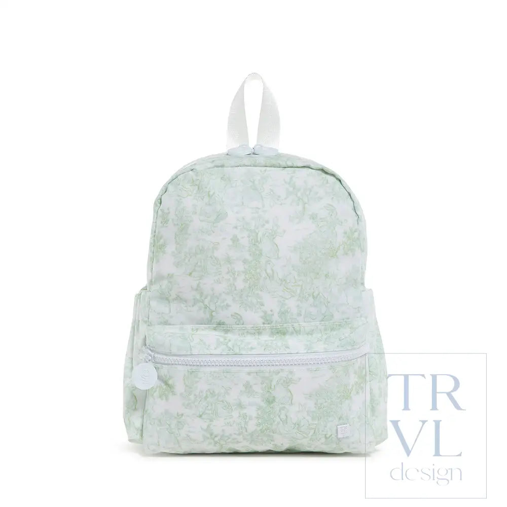 Mini Backer - Bunny Toile Green Backpack Backpacks
