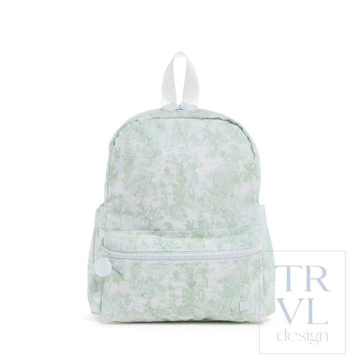 Mini Backer - Bunny Toile Green Backpack Backpacks