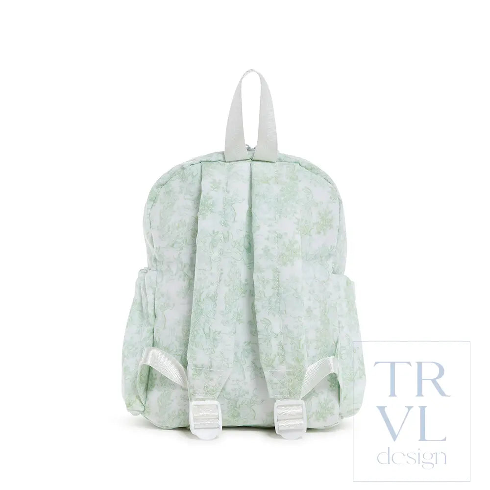 Mini Backer - Bunny Toile Green Backpack Backpacks