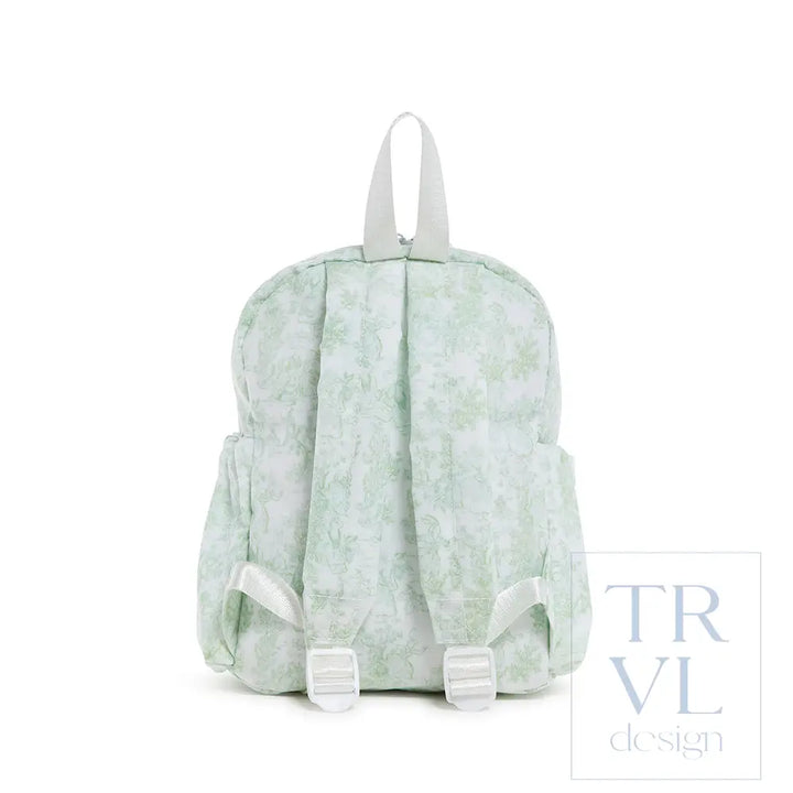 Mini Backer - Bunny Toile Green Backpack Backpacks