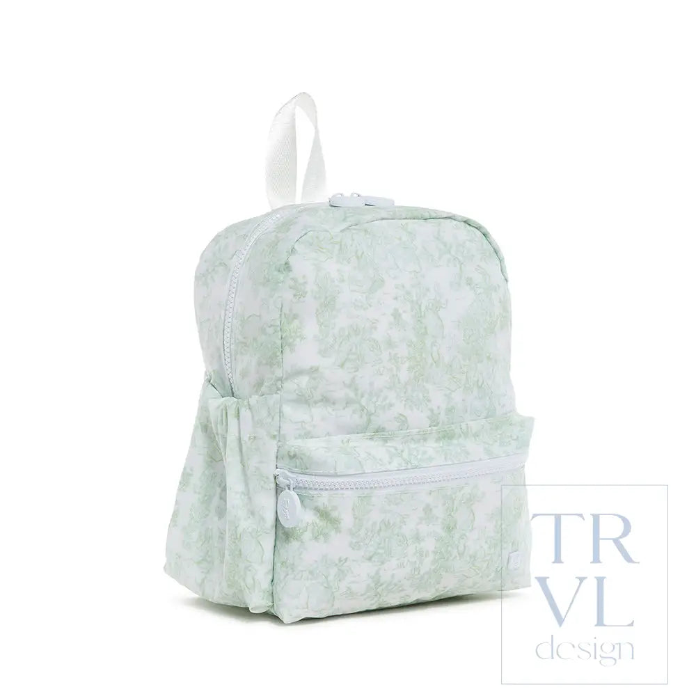 Mini Backer - Bunny Toile Green Backpack Backpacks