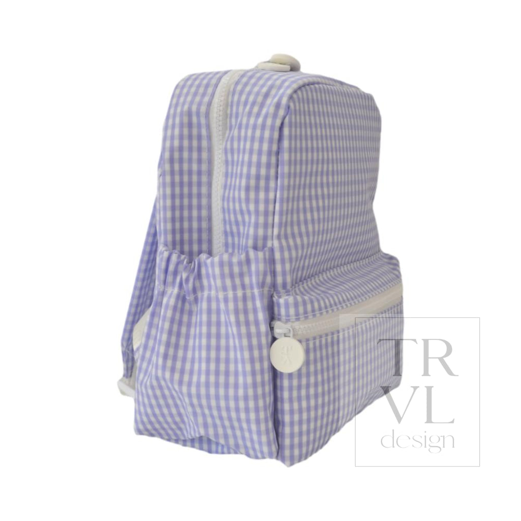 TRVL Mini Backer Backpack Gingham Lilac