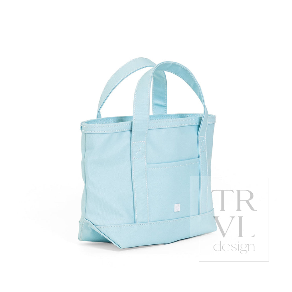 MINI TOTE - COATED CANVAS LAKE BLUE - Tote Bags
