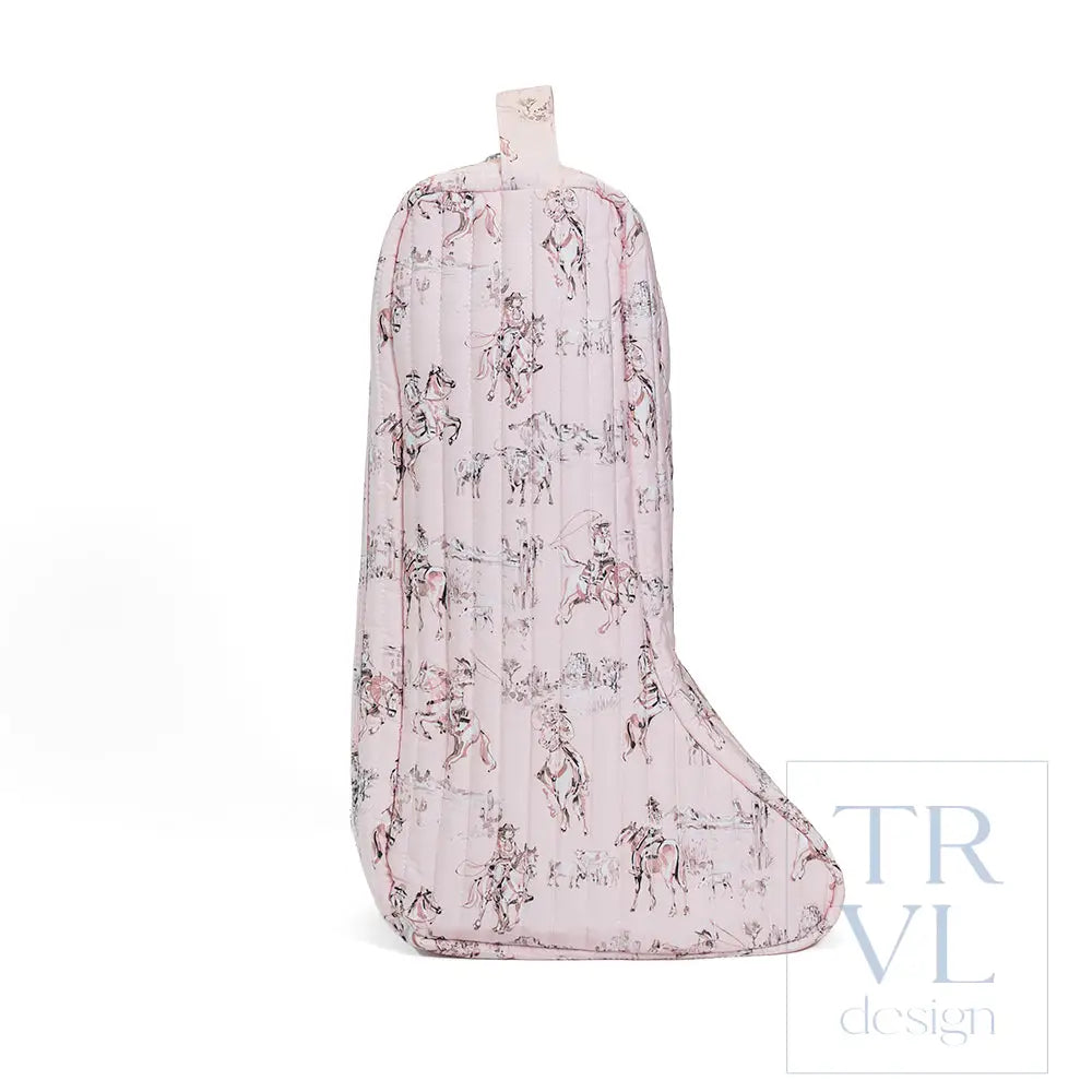 Quilted Large Boot Bag - Cowgirl Toile - Shoe Bags