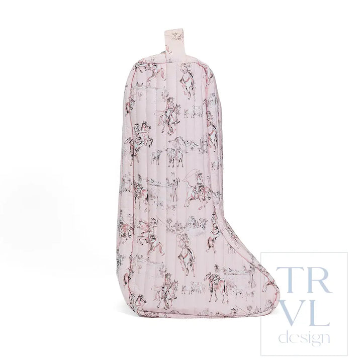 Quilted Large Boot Bag - Cowgirl Toile - Shoe Bags