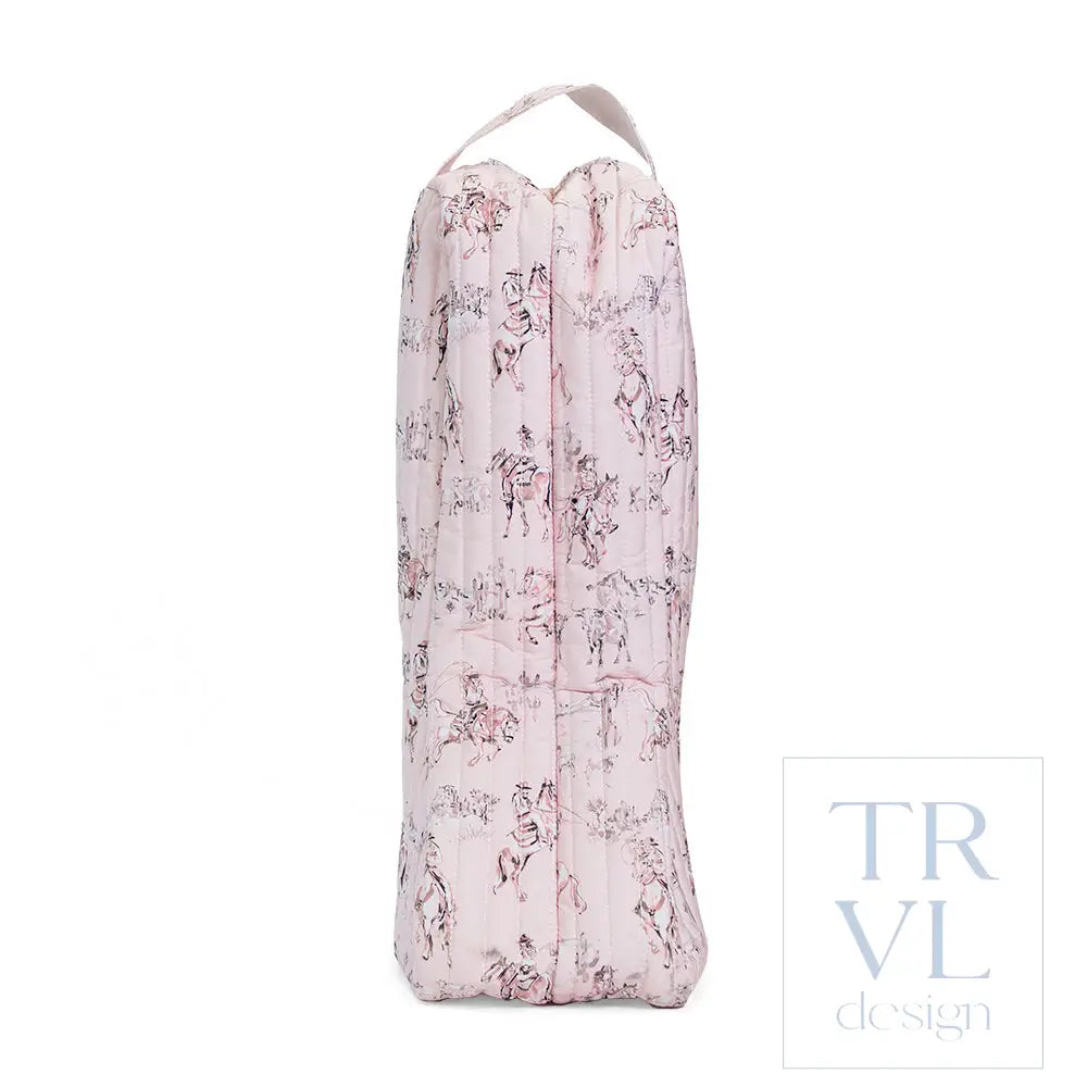 Quilted Large Boot Bag - Cowgirl Toile - Shoe Bags