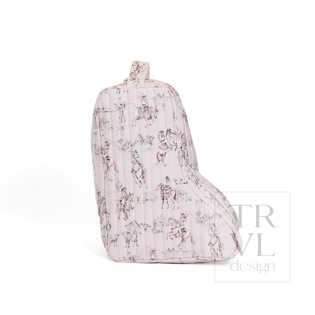 QUILTED MED BOOT BAG - COWGIRL TOILE - Shoe Bags