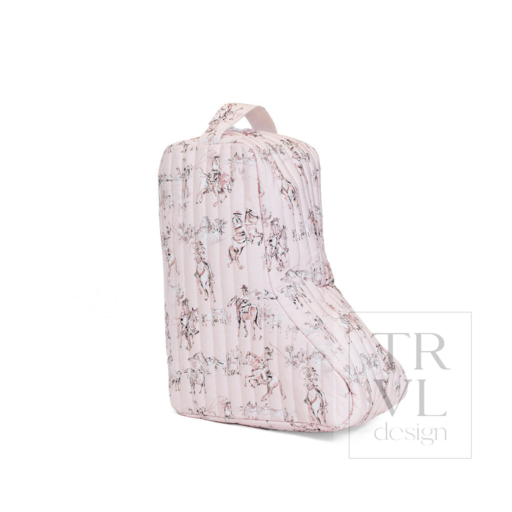 QUILTED MED BOOT BAG - COWGIRL TOILE - Shoe Bags