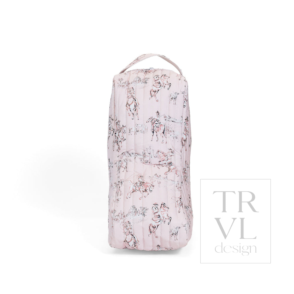 QUILTED MED BOOT BAG - COWGIRL TOILE - Shoe Bags