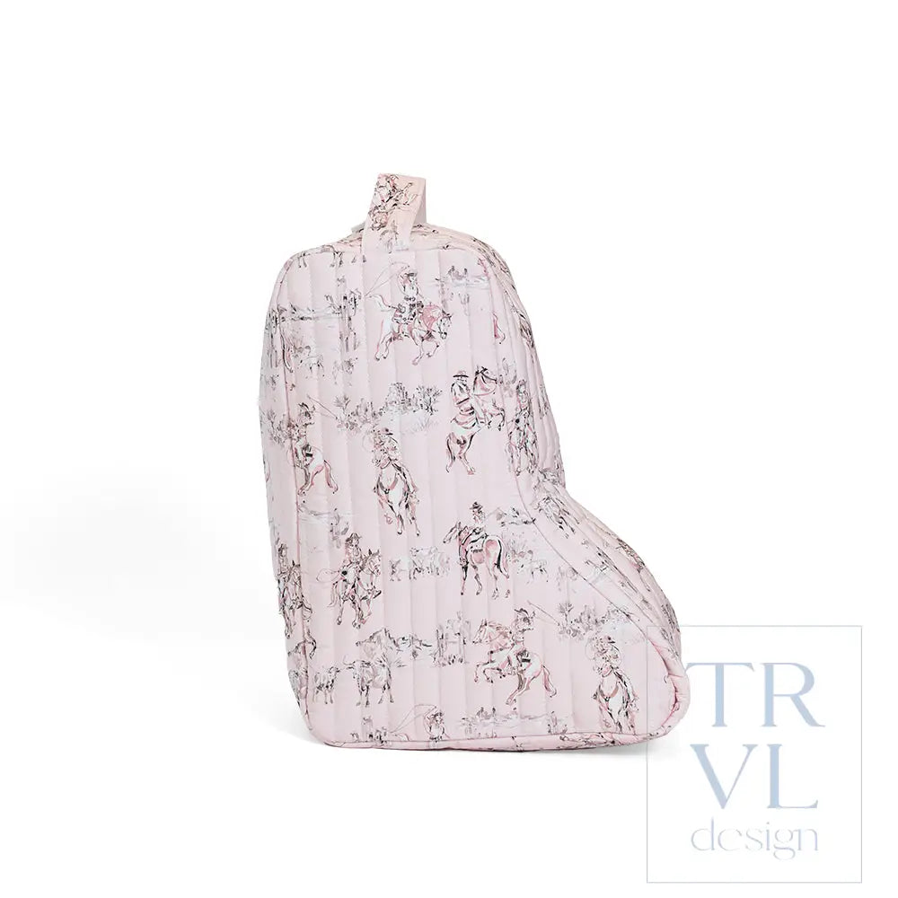 Quilted Medium Boot Bag - Cowgirl Toile - Shoe Bags