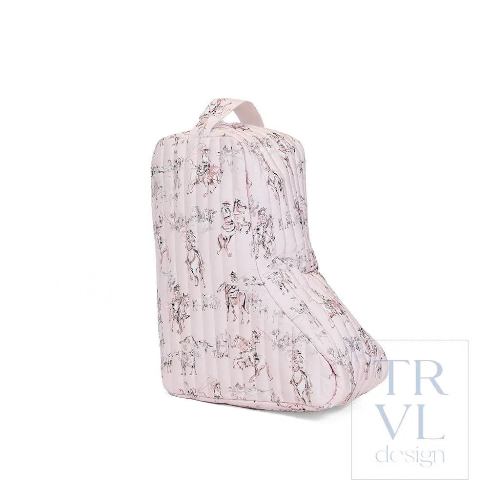 Quilted Medium Boot Bag - Cowgirl Toile - Shoe Bags