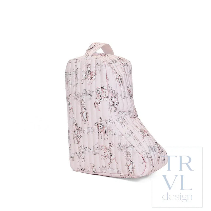 Quilted Medium Boot Bag - Cowgirl Toile - Shoe Bags