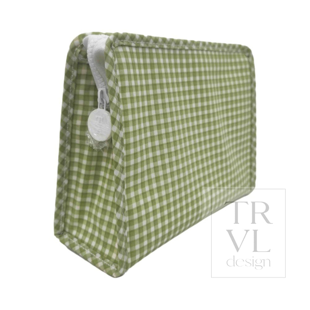ROADIE MEDIUM Zip Pouch - RODEO CHECK CACTUS (With White Zipper) - Travel Pouches