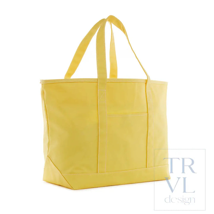 Signal Flag Tote - Tote Bag - Coated Canvas Maxi Tote - Daffodil Yellow - Tote Bags