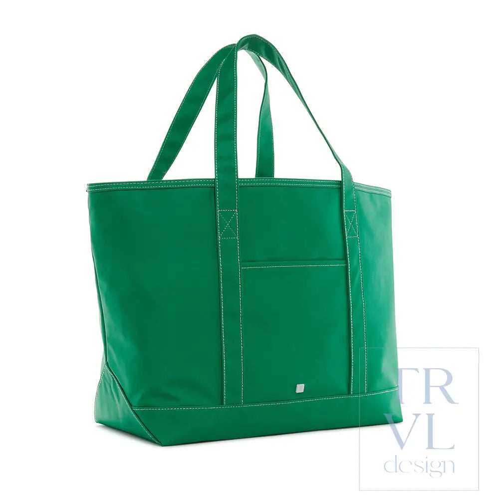 Signal Flag Tote - Tote Bag - Coated Canvas Maxi Tote - Kelly Green - Tote Bags