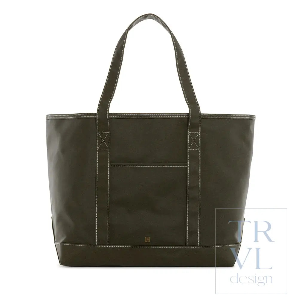 Signal Flag Tote - Tote Bag - Coated Canvas Maxi Tote - Olive - Tote Bags